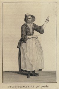 Femme quaker prêchant - French School