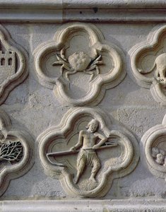 Quadrilobes représentant le Cancer et juin, vers 1220