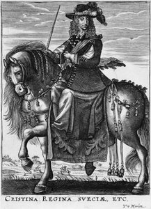 Reine Christine de Suède (1626-89) à cheval - French School