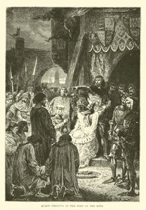 La reine Philippa aux pieds du roi - French School