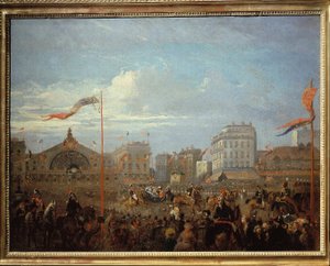 La reine Victoria (1819-1901) arrivant à la Gare de l
