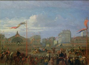 La reine Victoria (1819-1901) arrivant à la Gare de l