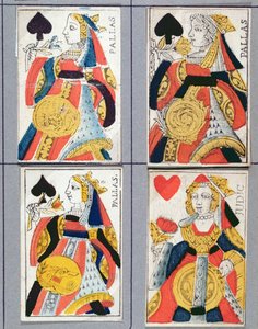 Reines de pique et de cœur, cartes à jouer, 17e - 18e siècle