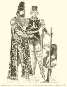 Quinzieme siecle, Prince, grand ecuyer et valet - French School