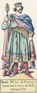 Raoul, 32e roi de France, monte sur le trône en 923, mort en 936 - French School