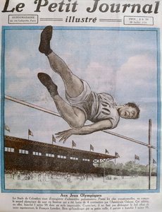 Record de saut en hauteur aux 8e Jeux Olympiques, Paris, 1924, illustration de couverture de Le Petit Journal du 20 juillet 1924
