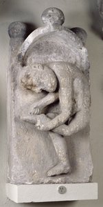 Relief représentant un homme enlevant une épine de son pied - French School