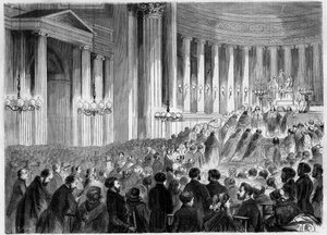 Cérémonie religieuse, Paris, Noël 1857 : célébration de la messe de minuit à l