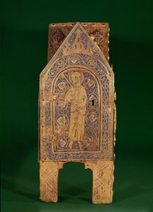 Châsse reliquaire de Saint Calminius, détail de Saint Pierre tenant les clés, Limoges - French School