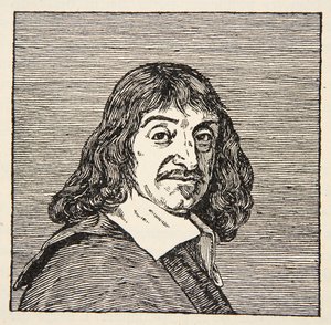 René Descartes, copie par Boris Mestchersky, illustration de Histoire de la Nation Française, Sciences, Volumes I & II, par Gabriel Hanotaux, 1924 - French School