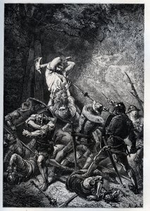 Représentation du Grand Ferré (ou Ferret) (ca. 1330-ca. 1358) héros picard de la Guerre de Cent Ans - gravure de «L
