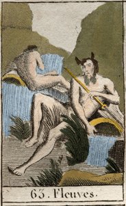 Représentation des Rivières, des vieillards à la barbe et aux cheveux mouillés, assis près d