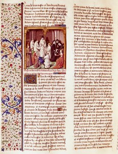 Représentation de Saint Bernard de Clairvaux (San Bernardo di Chiaravalle) (1090-1153) enfant. Il est au milieu de l