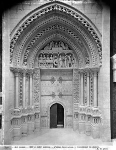 Reproduction du portail de la façade de Saint-Jean-Baptiste à la cathédrale de Rouen - French School