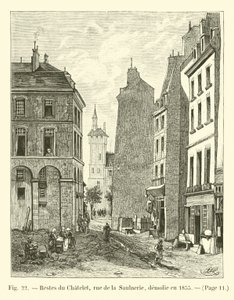 Restes du Châtelet, rue de la Saulnerie, démolie en 1855 - French School