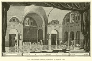 Restitution du frigidarium, ou grande salle des thermes du Palais - French School