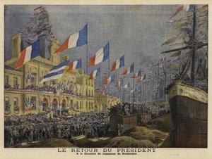 Retour du président français Félix Faure de sa visite en Russie, 1897 - French School