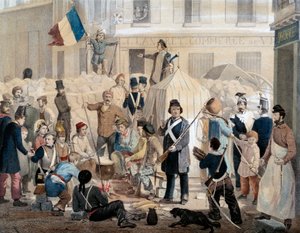 Révolution de 1848 : Barricade de la rue Coquenard (25 février) - French School