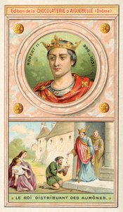 Robert II de France distribuant des aumônes - French School