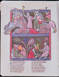 Roland sonne le cor à Roncevaux, illustration de La Chanson de Roland, copie d