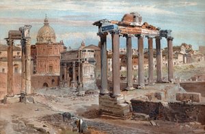 Forum Romain (aquarelle, vers 1900) - French School