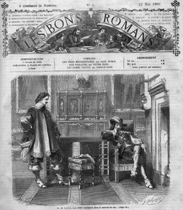 Roman-feuilleton : « Les Trois Mousquetaires » par Alexandre Dumas (1802-1870). Monsieur de Tréville retourne hardiment au bureau du roi. Gravure dans « Les bons romans » - French School