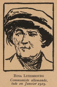 Rosa Luxemburg, révolutionnaire communiste allemande assassinée par les Freikorps après le soulèvement spartaciste de janvier 1919 (litho)
