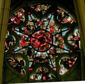Rosace représentant les vices et les vertus - French School