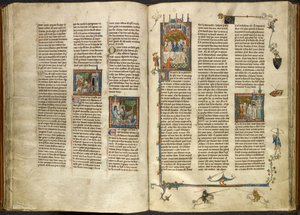 Lancelot retirant la tête de son grand-père décapité, le roi, d