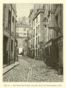 Rue Haute-des-Ursins; vue prise de la rue Saint-Landry, 1865 - French School