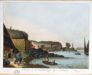 Ruines de la bibliothèque de Ptolémée à Alexandrie, Égypte, 1811 - French School