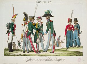 Officiers et soldats russes, 1815 - French School