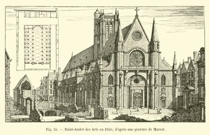 Saint-André des Arts en 1650 - French School