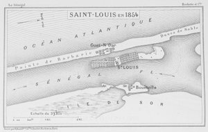 Saint-Louis en 1854, illustration de "Le Sénégal...", par Louis Léon Faidherbe, 1854 - French School