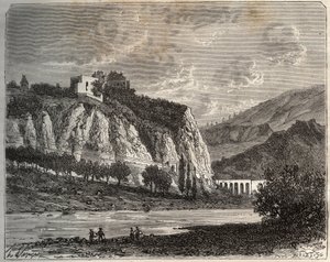 Saint-Paul-en-Cornillon - Loire, en région Rhône-Alpes - gravure dans « La France illustrée : géographie, histoire, administration statistique » par V.-A. Malte-Brun. 1884 - French School