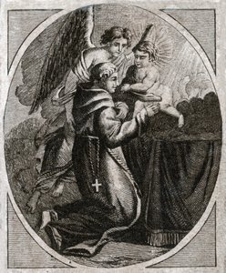 Saint Antoine de Padoue (gravure début XIXe siècle) - French School