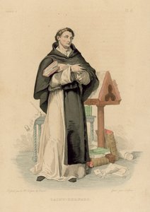 Saint Bernard (gravure en couleur)