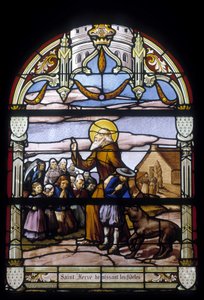 Saint Hervé bénissant les fidèles - vitraux de l