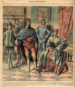 Saint Luc ayant amené sa femme Jeanne. Illustration du roman « La Dame de Monsoreau » d