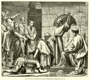 Saint Pierre et saint Paul à la prison Mamertine - French School
