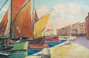 Saint Tropez : Voilier au port - French School
