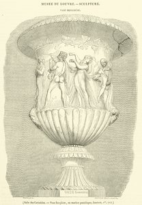 Salle des Cariatides, Vase Borghese, en marbre pentélique, hauteur, Im, 717 - French School