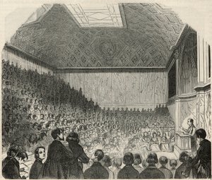 Salle des cours au Collège de France à Paris au XIXe siècle - Gravure dans « Tableau-de-Paris » par Edmond Texier 1852 - French School