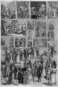 Salon de 1787 : vue du Salon Carré au Louvre lors de l