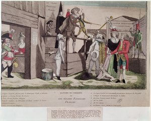 Caricature satirique des émigrés français à Coblence et la Déclaration de Pillnitz, 1791