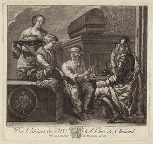Représentation satirique du cabinet du duc de Choiseul - French School