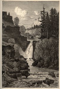Saut du Doubs (chute cascade) Franche-Comté - gravure dans "PATRIE" - DESCRIPTION PICTURESQUE DE LA FRANCE EN 6 VOLUMES PAR LUCIEN HUARD - fin du 19ème siècle - French School