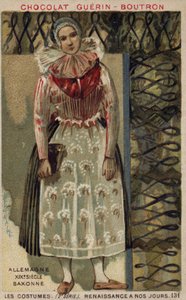 Costume féminin saxon, Allemagne, 19ème siècle - French School