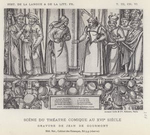 Scène du théâtre comique au XVIe siècle