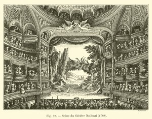 Scène du théâtre National, 1789 - French School